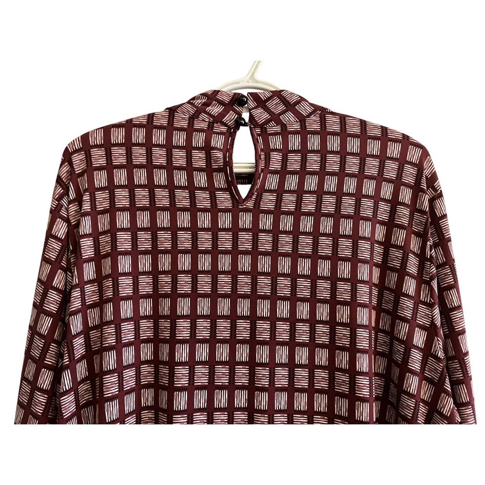 CATO  Womens 22/24W 1970s Style Long Sleeve Tunic Red and White Checkered - Picture 7 of 12